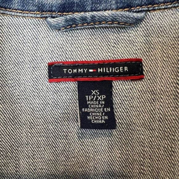 Tommy Hilfiger Women’s XS Blue Denim Jean Trucker Jacket Button Down Cotton - Picture 8 of 11
